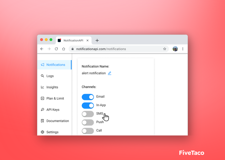 NotificationAPI | FiveTaco