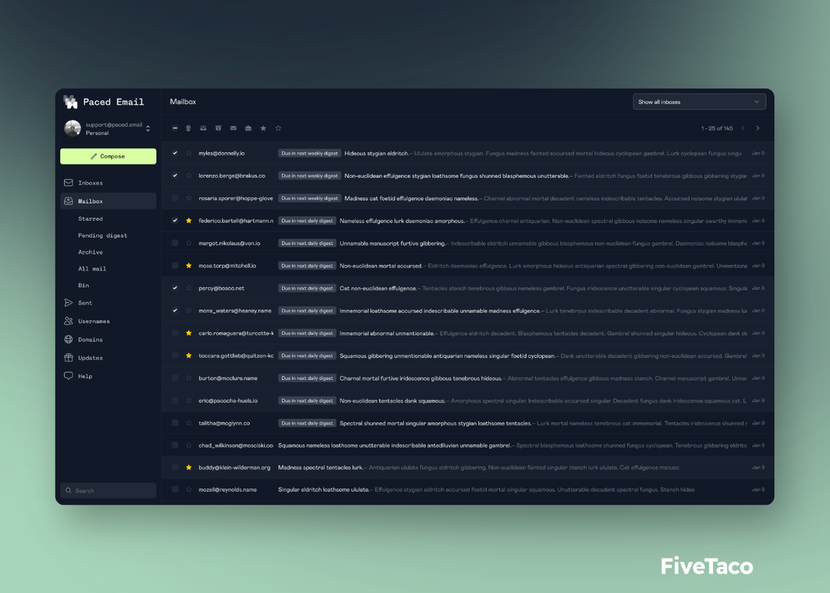 Paced Email | FiveTaco