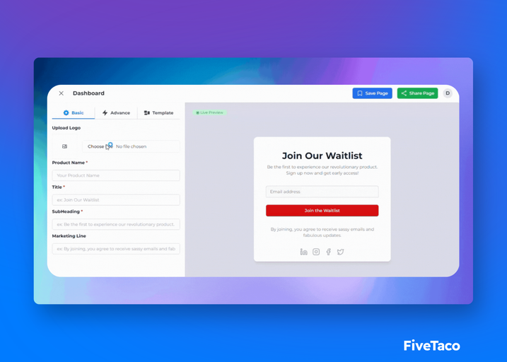 LaunchPage | FiveTaco