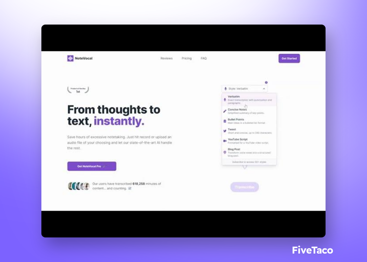 NoteVocal | FiveTaco