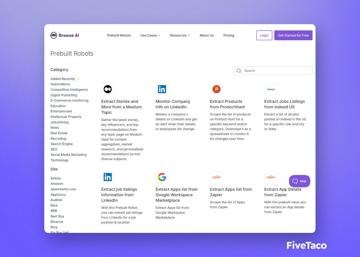 Browse AI | FiveTaco