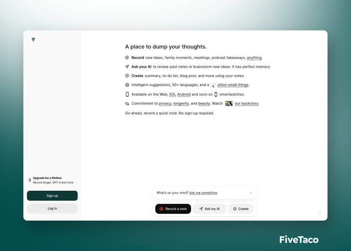 Voicenotes | FiveTaco