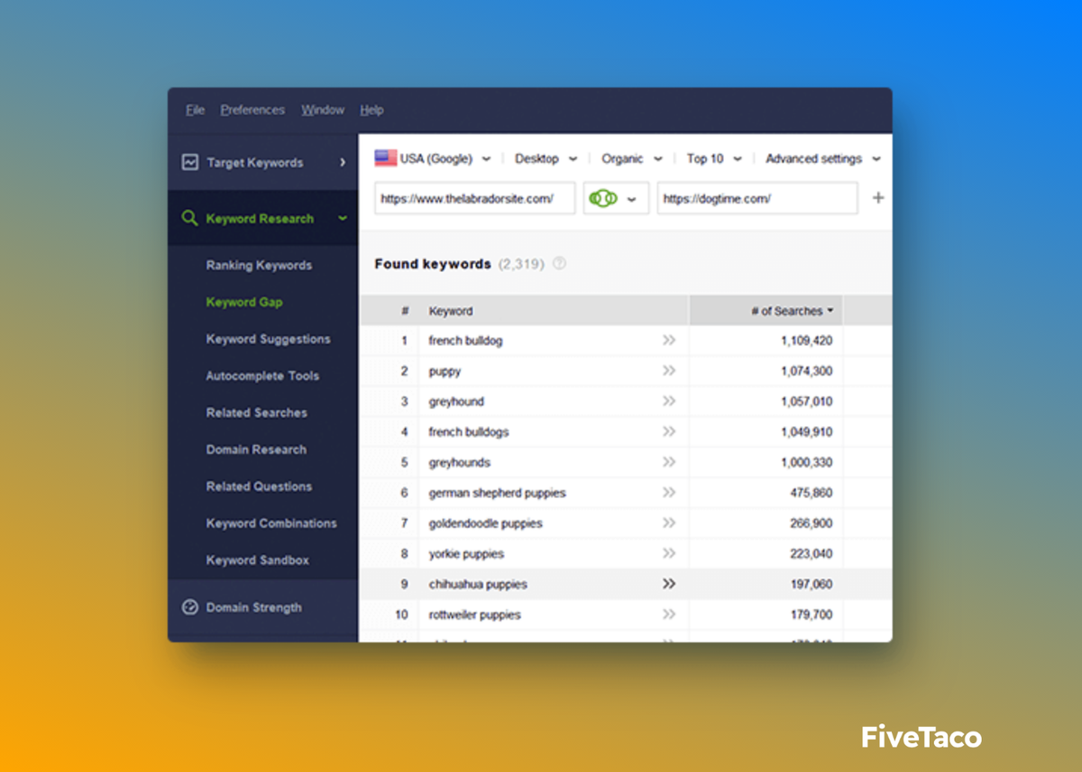 WebSite Auditor | FiveTaco