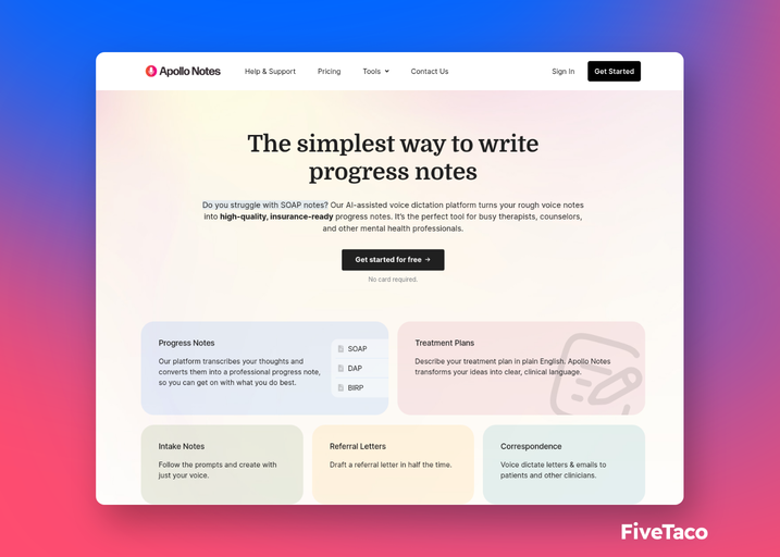 Apollo Notes | FiveTaco