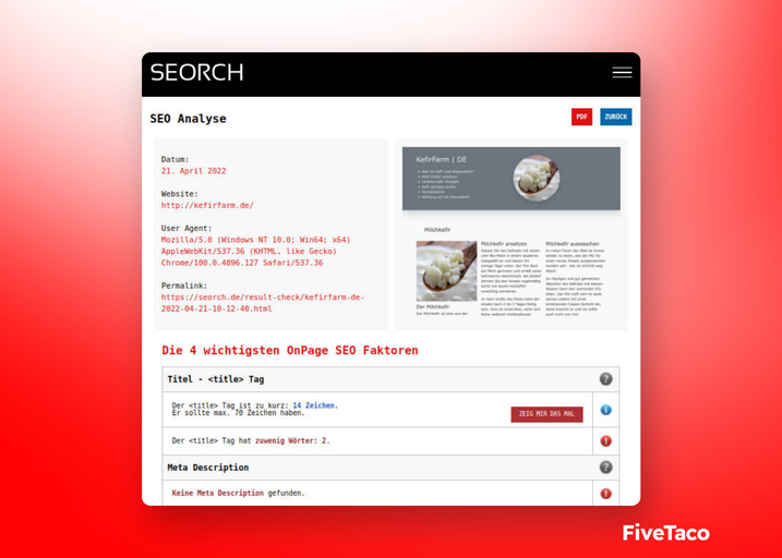 SEORCH | FiveTaco