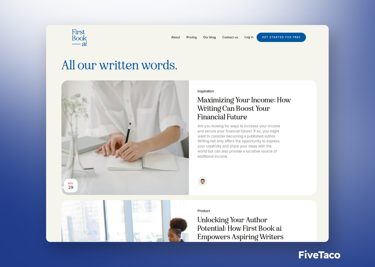 First Book ai | FiveTaco