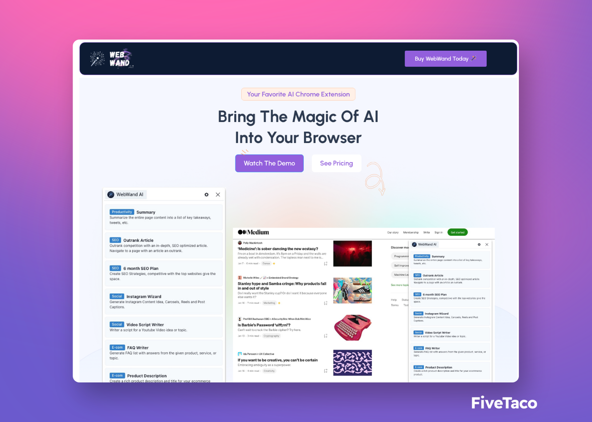 WebWand AI | FiveTaco
