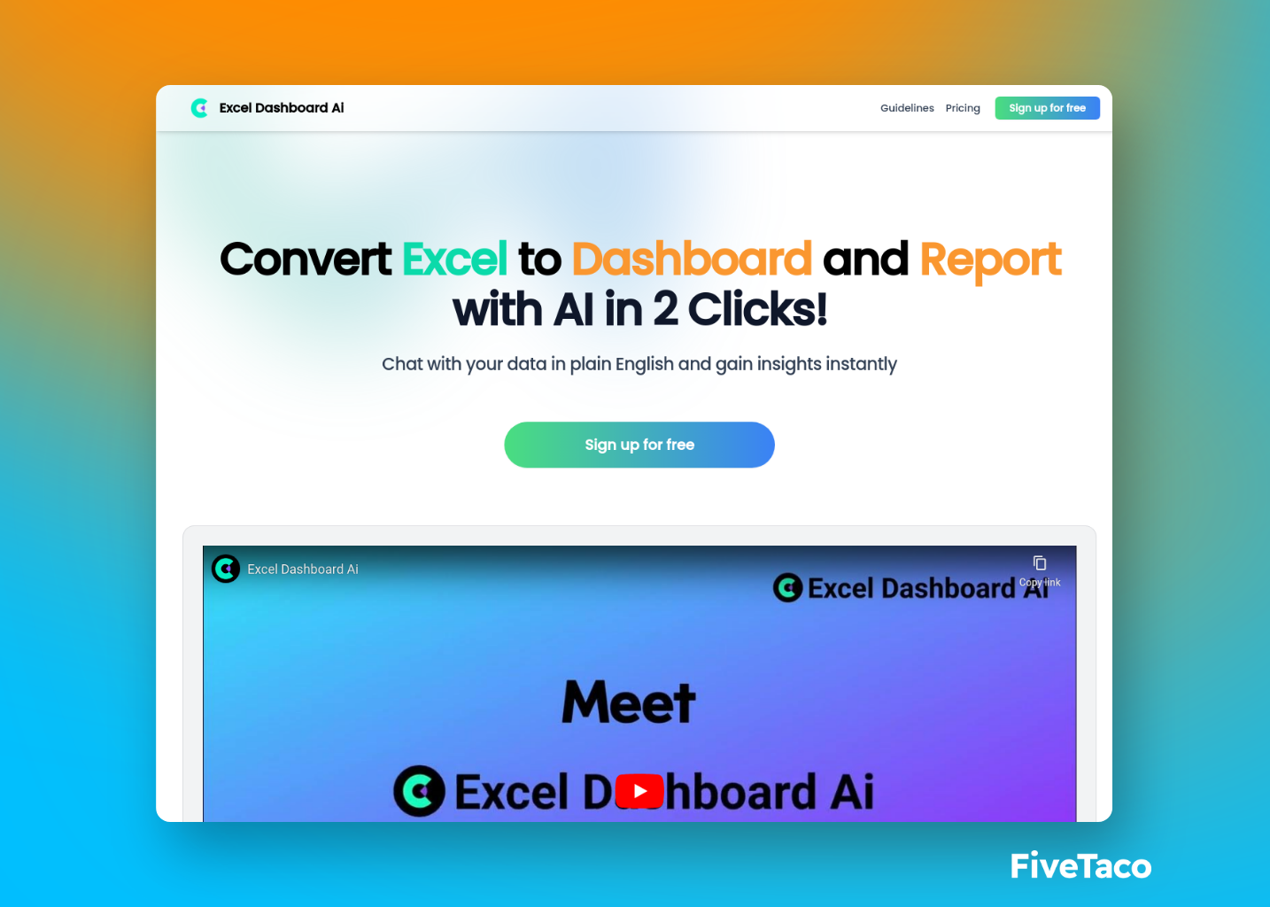 Excel Dashboard Ai