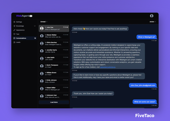 WebAgent | FiveTaco