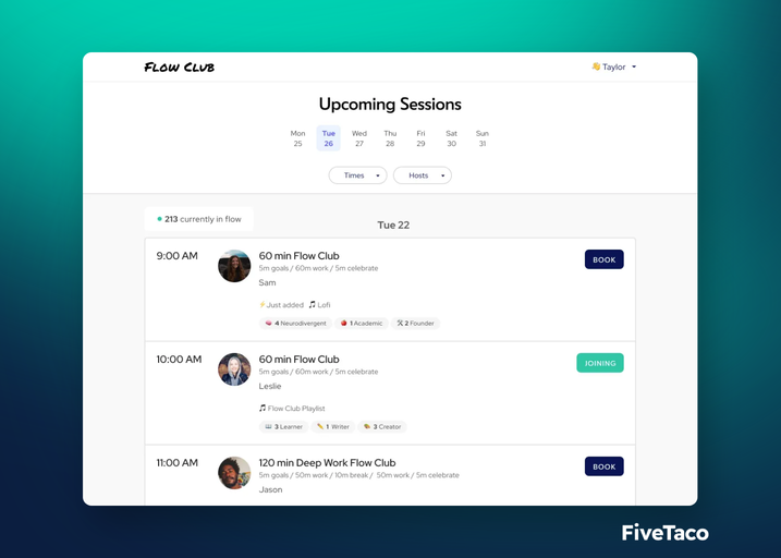 Flow Club | FiveTaco