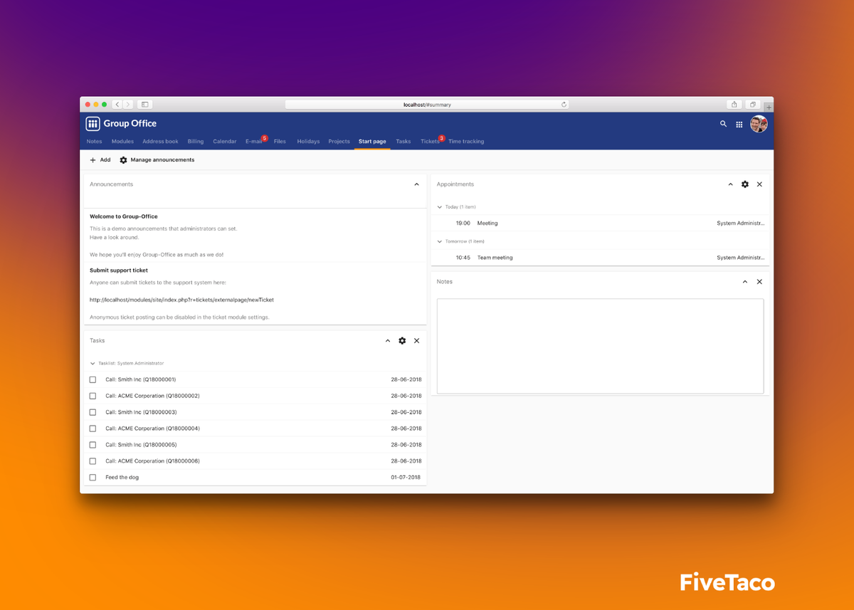 Group-Office | FiveTaco