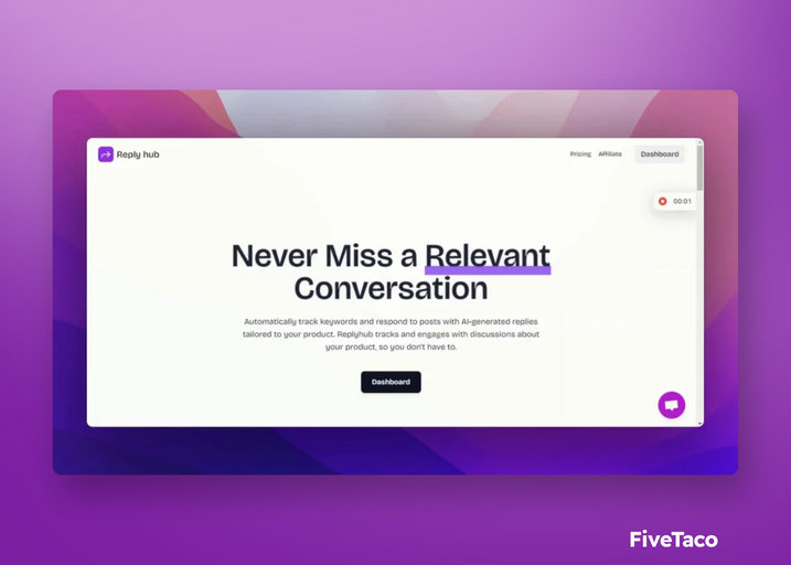 Reply hub | FiveTaco